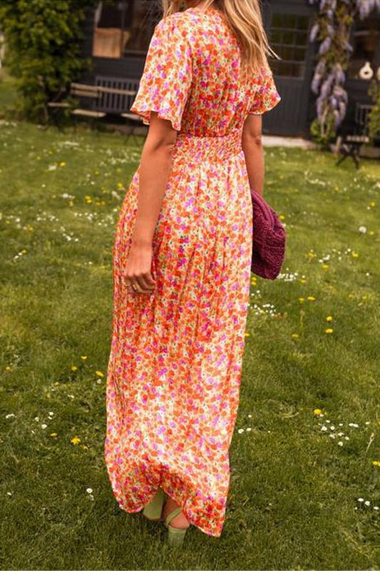 Pearl | Lange jurk met bloemen