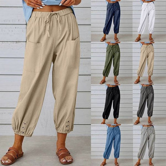 IVY | Vrouwen Zomer Katoen Linnen Broek Negen Minuten Broek