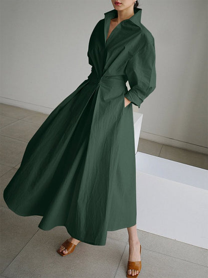 Clémence™ | Knopen Midi Jurk