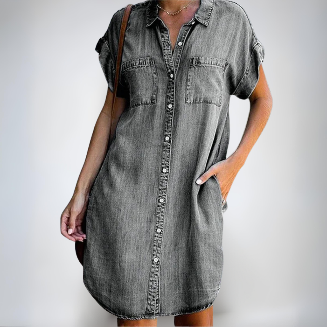 Tereza | Licht, casual, korte mouwen jurk