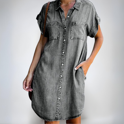 Tereza | Licht, casual, korte mouwen jurk