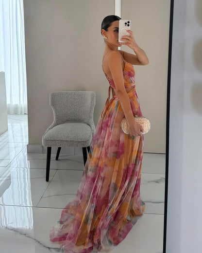 Floria - Lange jurk met bloemen