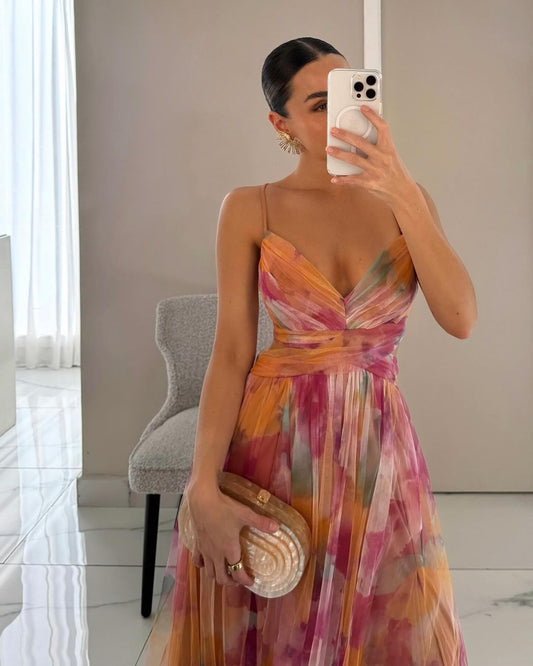 Floria - Lange jurk met bloemen