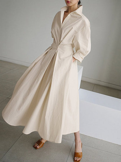 Clémence™ | Knopen Midi Jurk