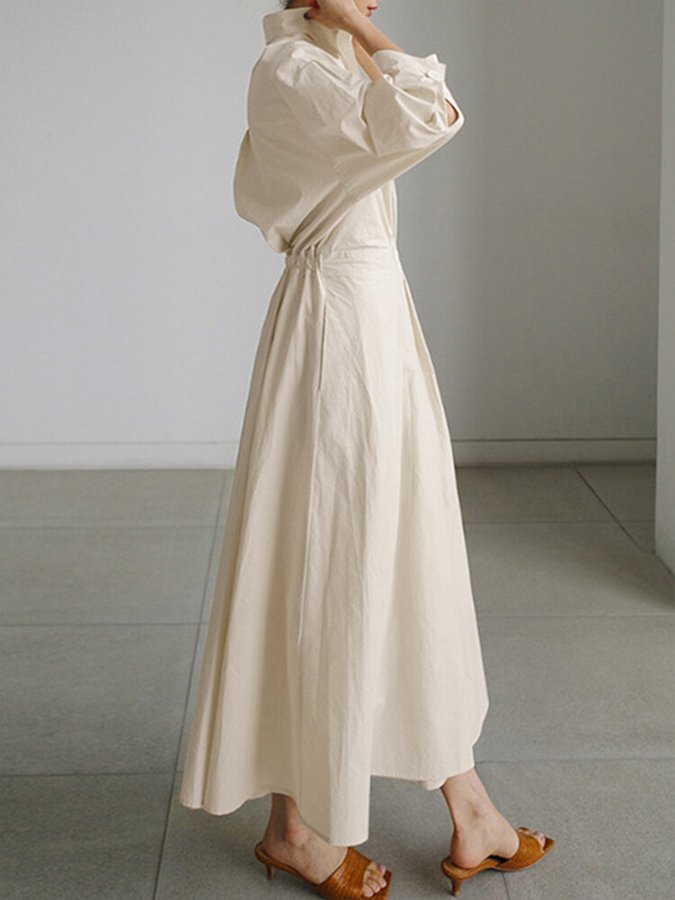 Clémence™ | Knopen Midi Jurk