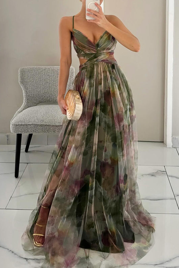 Floria - Lange jurk met bloemen
