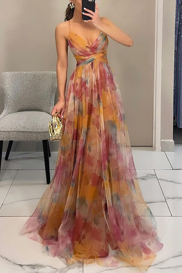 Floria - Lange jurk met bloemen