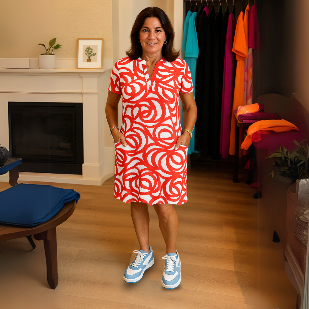 Madelyn™ | Print jurk met V-hals