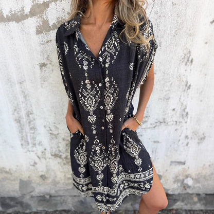 Isabelle | Casual Loose-Fit Jurk met Korte Mouwen