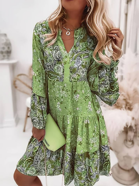 Gabriella | Stijlvolle Boho Jurk met Bloemenprint