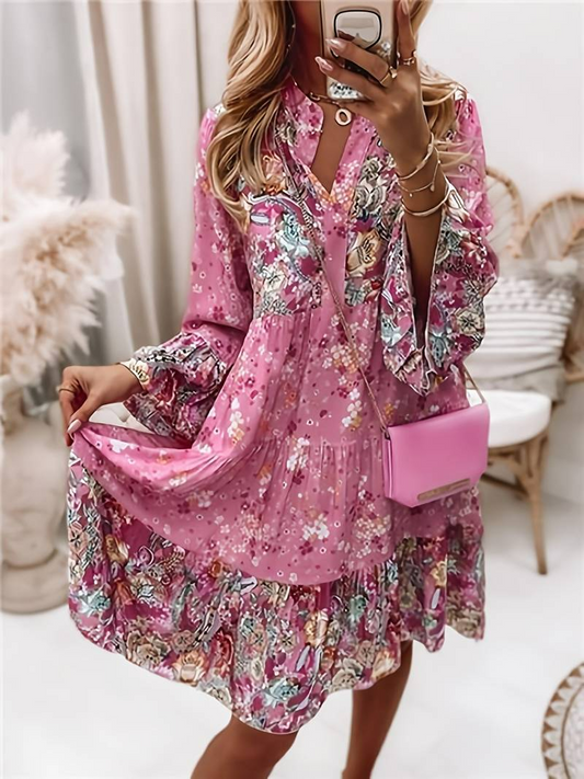 Gabriella | Stijlvolle Boho Jurk met Bloemenprint