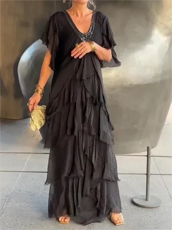 Zunera™ - Elegante V-hals Lange Jurk