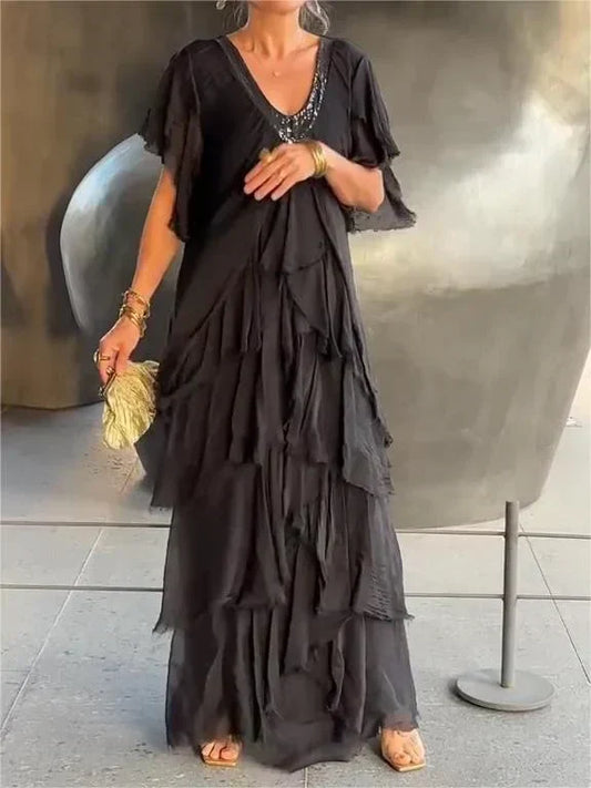 Zunera™ - Elegante V-hals Lange Jurk