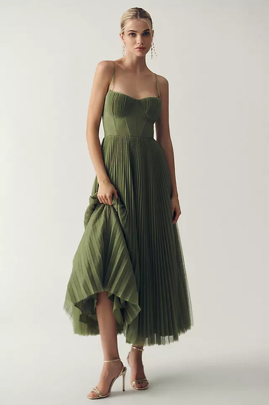 Elara™ | Korset-Plisseekleed van Tulle