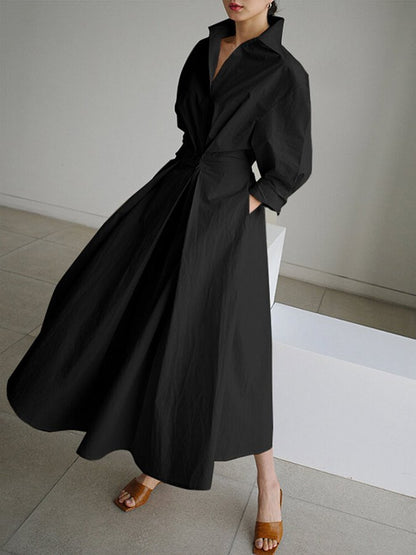 Clémence™ | Knopen Midi Jurk