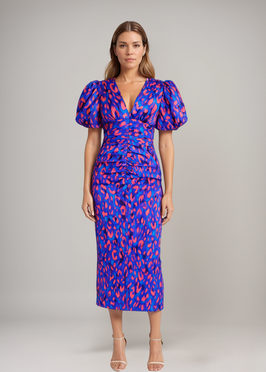 Eliza™ | Stralende Rimpel Midi-jurk