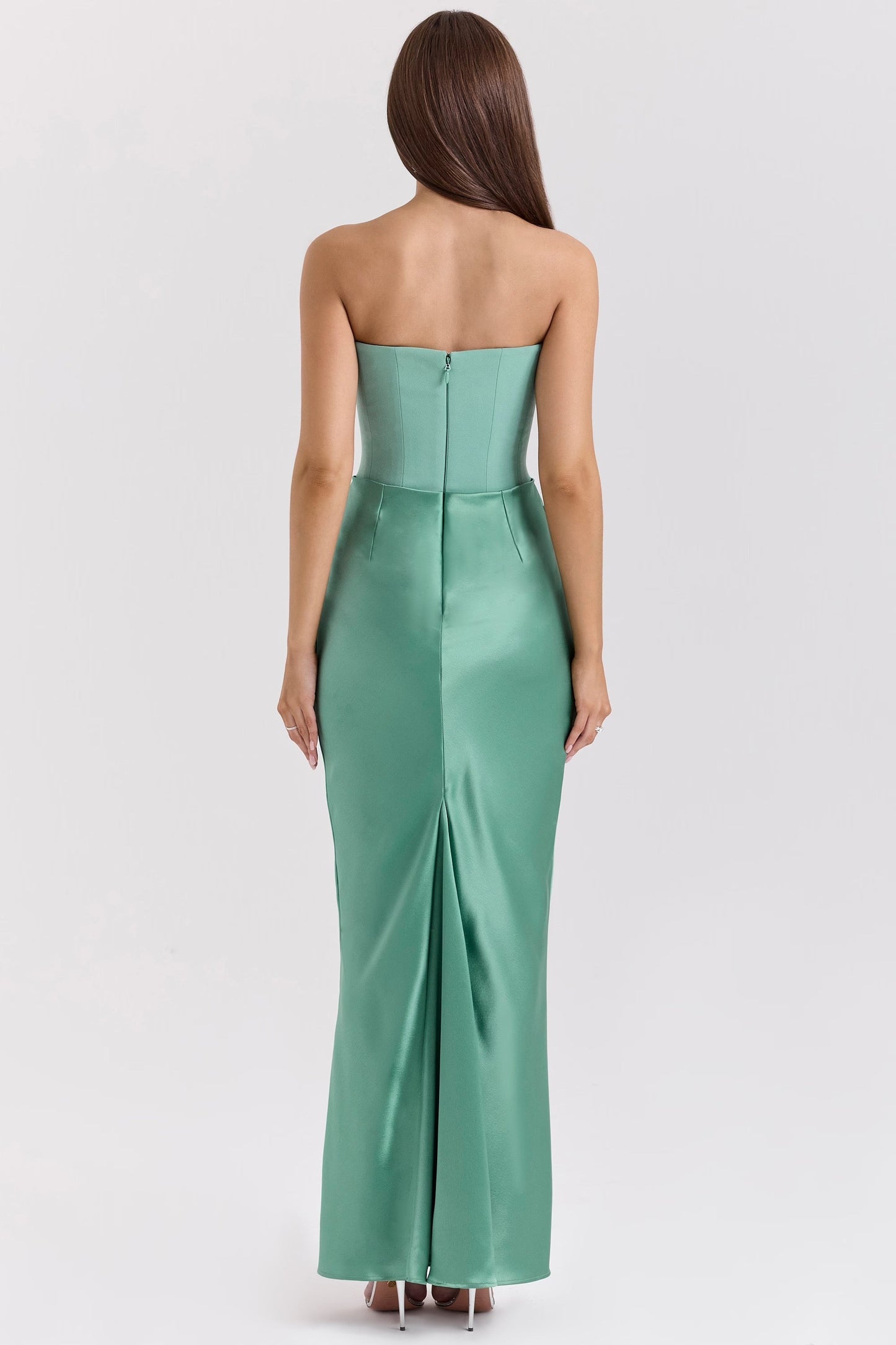 Margot™ | Satijnen jurk met zandloper-silhouet