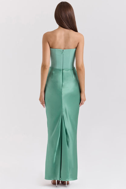 Margot™ | Satijnen jurk met zandloper-silhouet