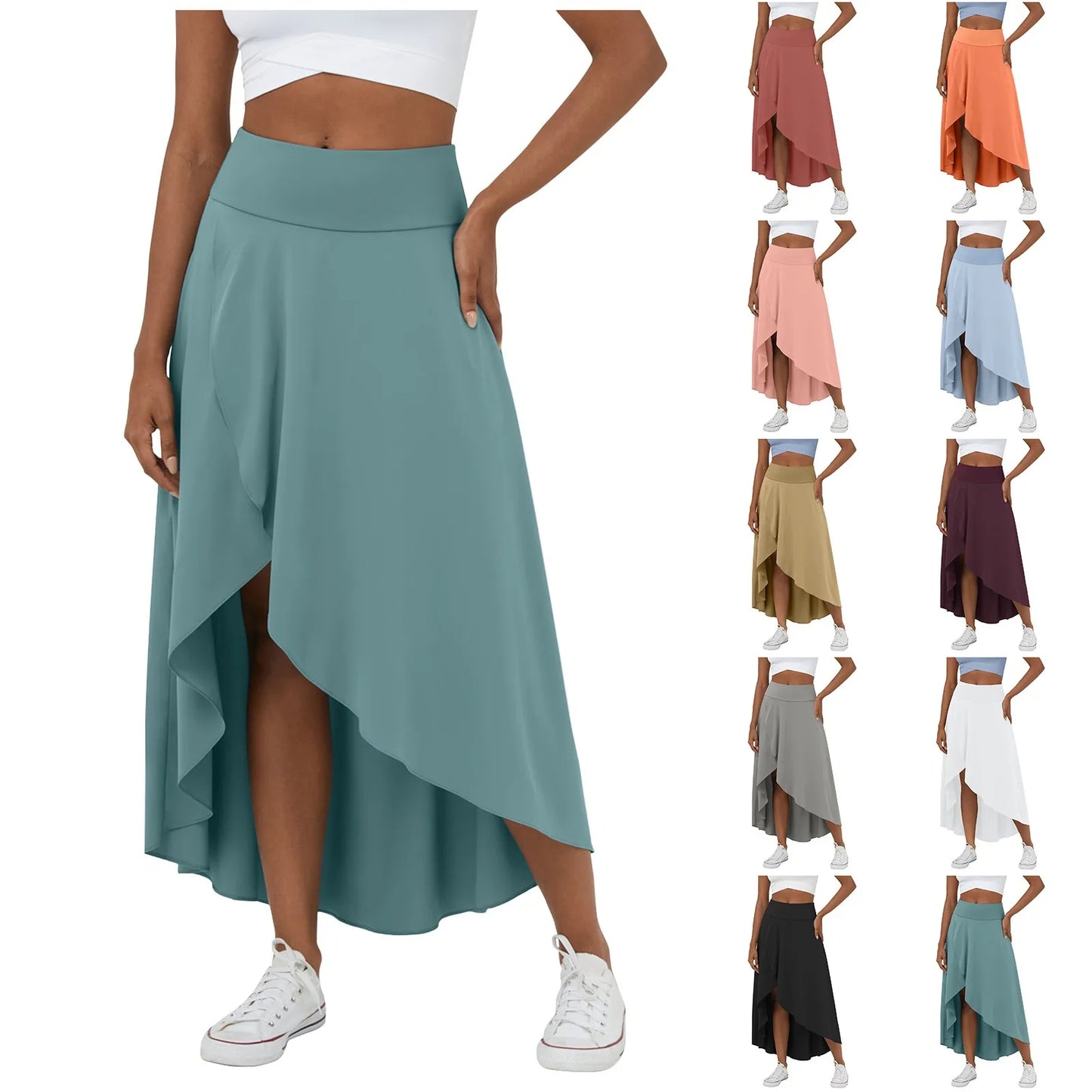 Nylah | Gespleten Comfortabele rok