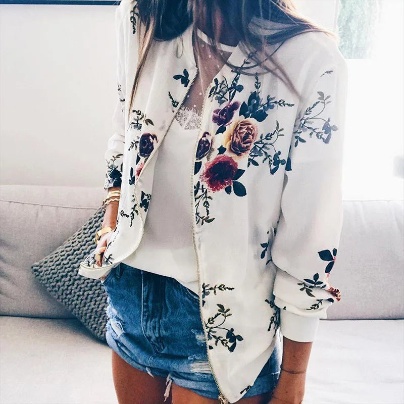 Nathalie | Bomberjack met trendy bloemenprint