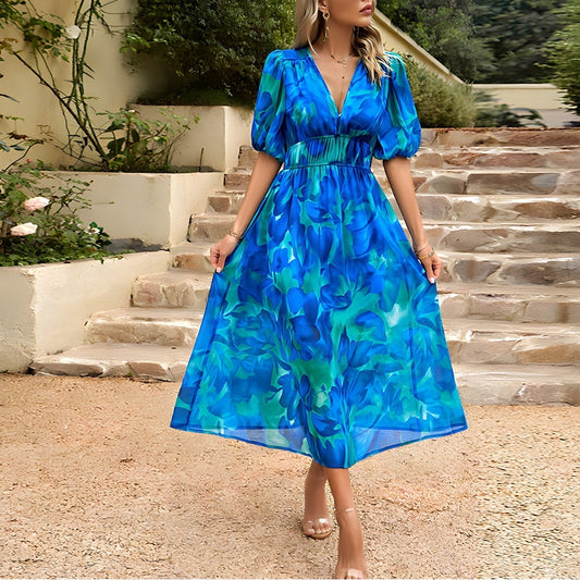 Rachelle - Midi-jurk met V-hals