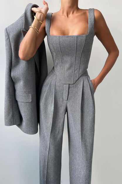 Daniella™ Set | Luxe 2-Delig Set met Gratis Dubbelrijige Blazer