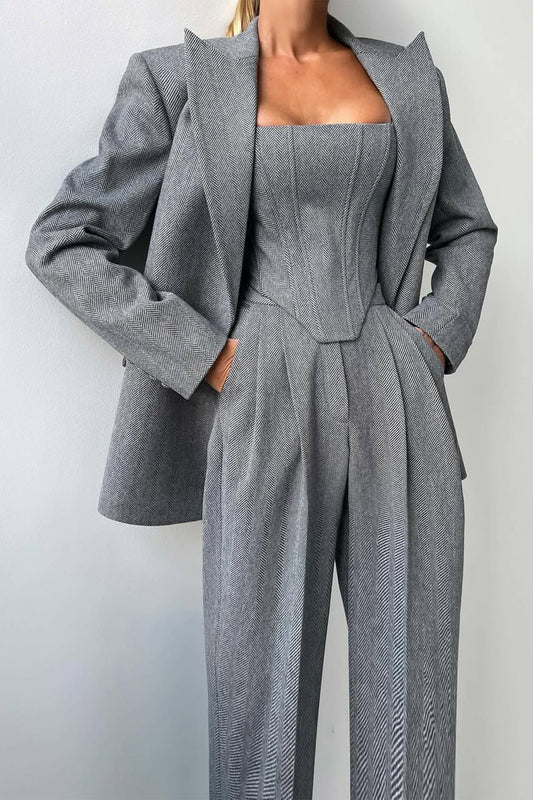 Daniella™ Set | Luxe 2-Delig Set met Gratis Dubbelrijige Blazer