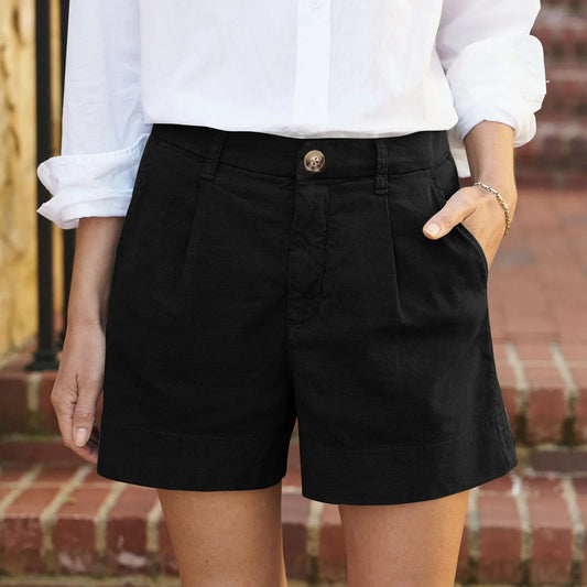 Bridget | Hoge taille shorts met knopen