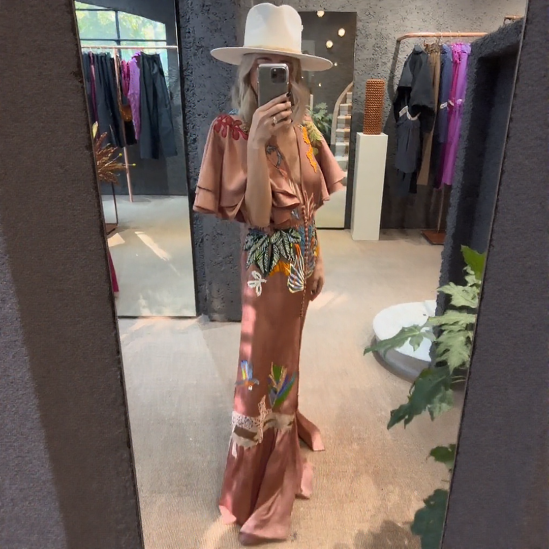 Zoe™ | Geborduurd Boho-Maxikleed