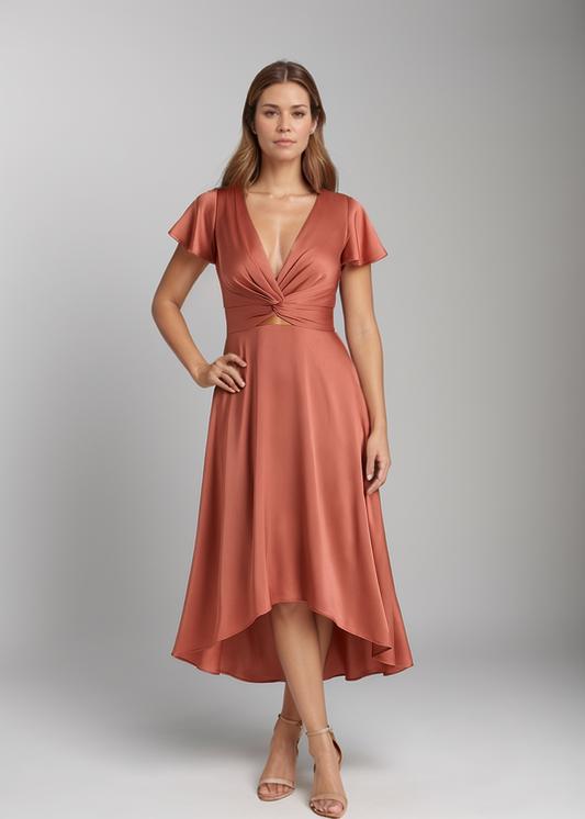 Erin™ | Midi-jurk met knoopdetail