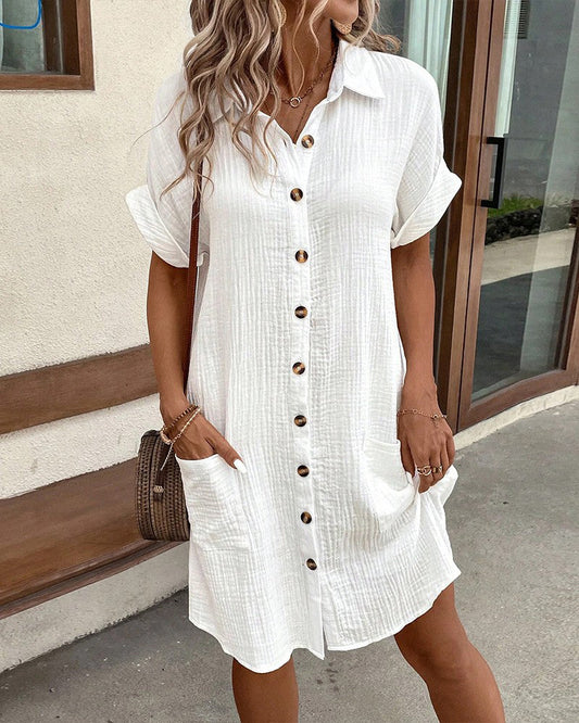 Renata™ - Oversized Polo Jurk van geweven stof