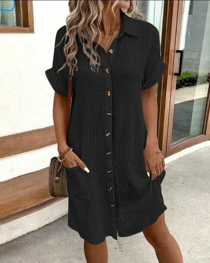 Renata™ - Oversized Polo Jurk van geweven stof