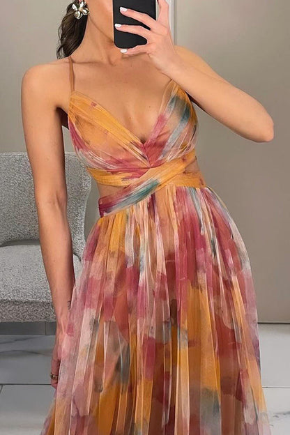 Floria - Lange jurk met bloemen