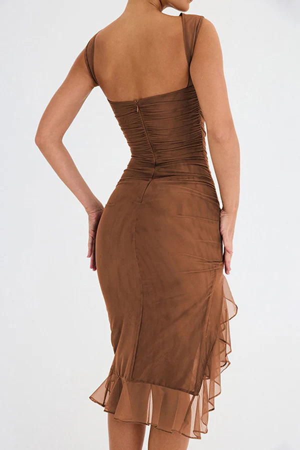 Vivienne | Midikleid met Ruches