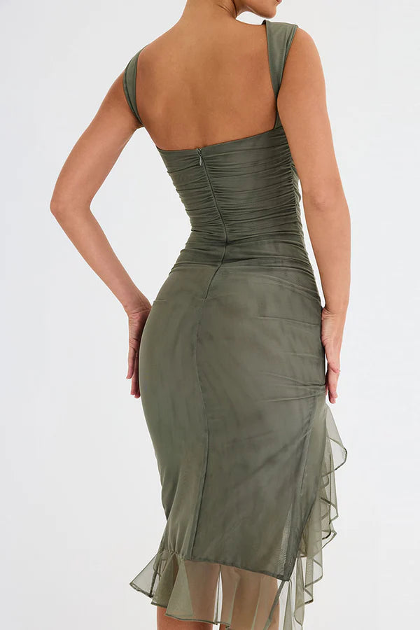 Vivienne | Midikleid met Ruches
