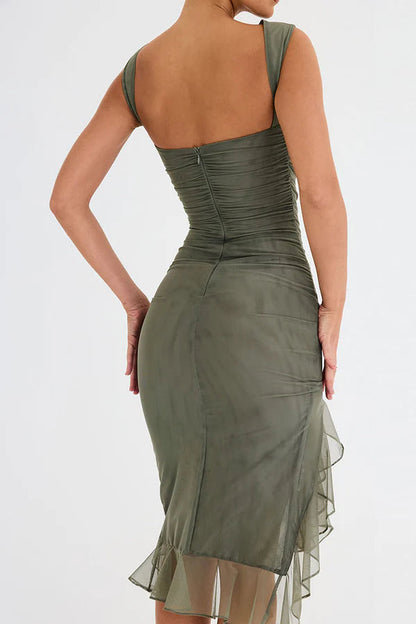Vivienne | Midikleid met Ruches