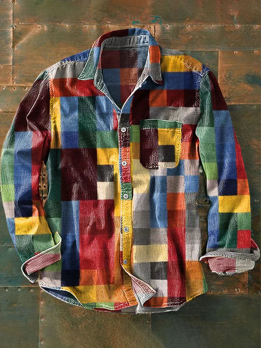 Noa | Unisex geruit overhemd in vintage stijl