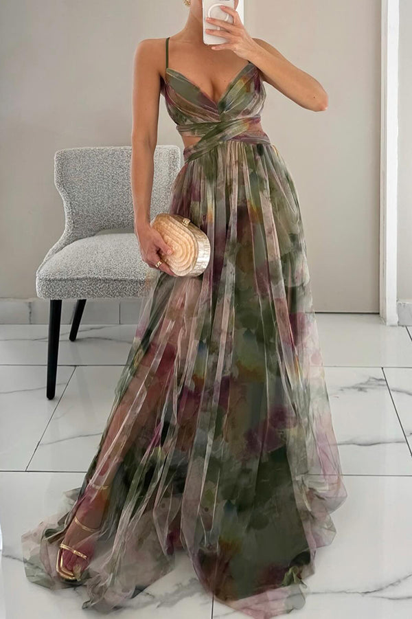 Floria - Lange jurk met bloemen