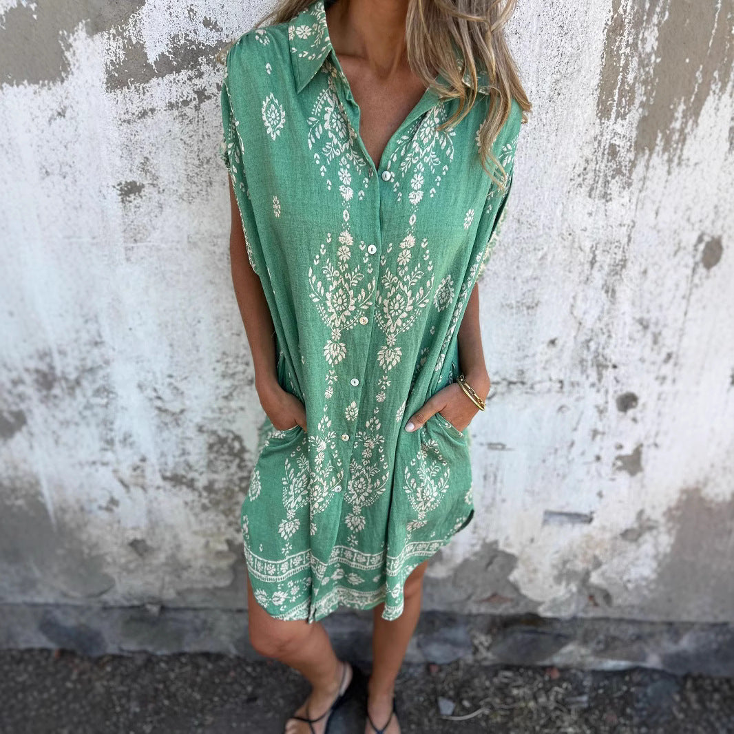 Isabelle | Casual Loose-Fit Jurk met Korte Mouwen