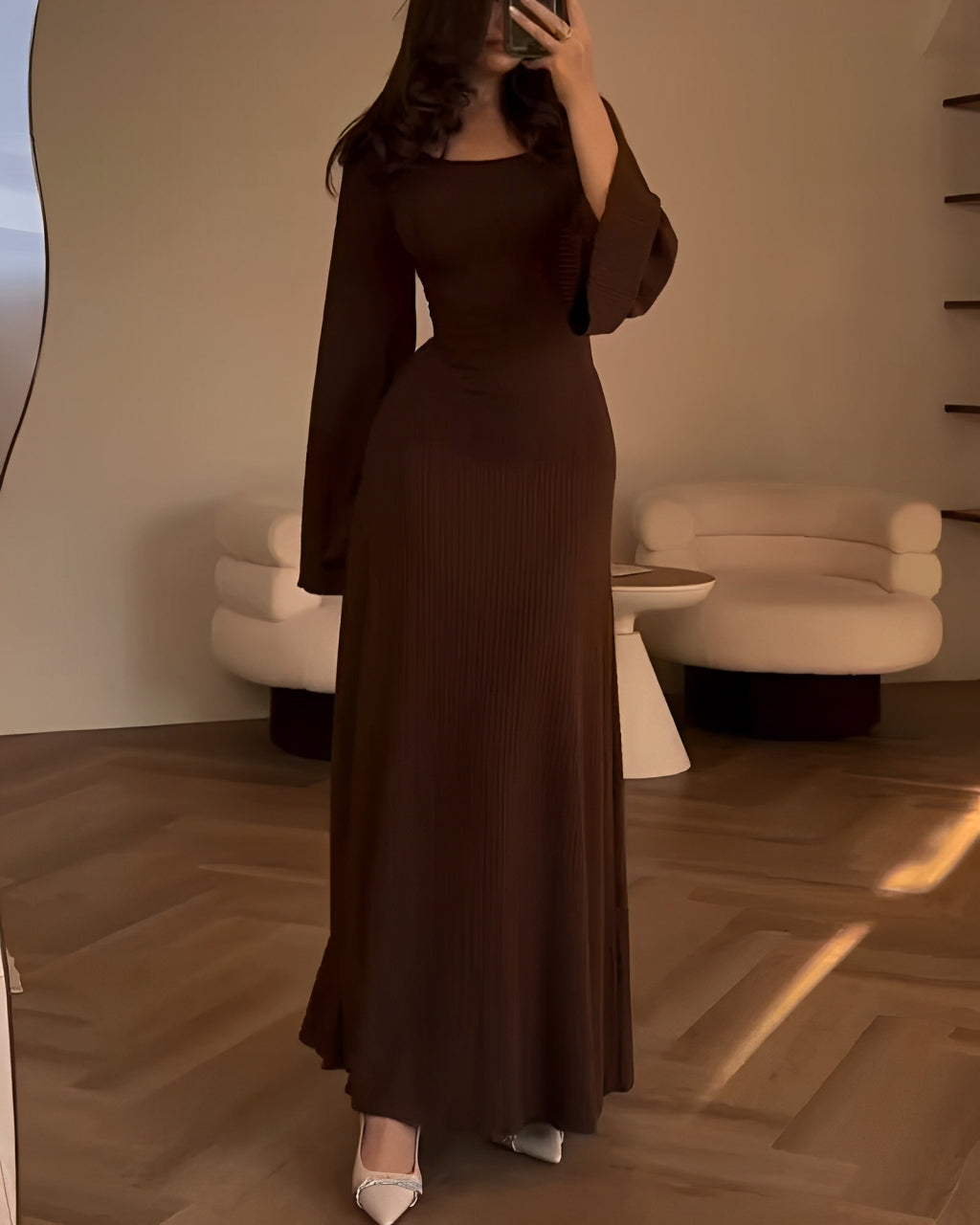 Gracelyn | Lange jurk in elegante brei