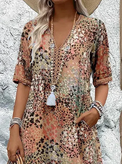 Helen | Elegante bloemige midi-jurk