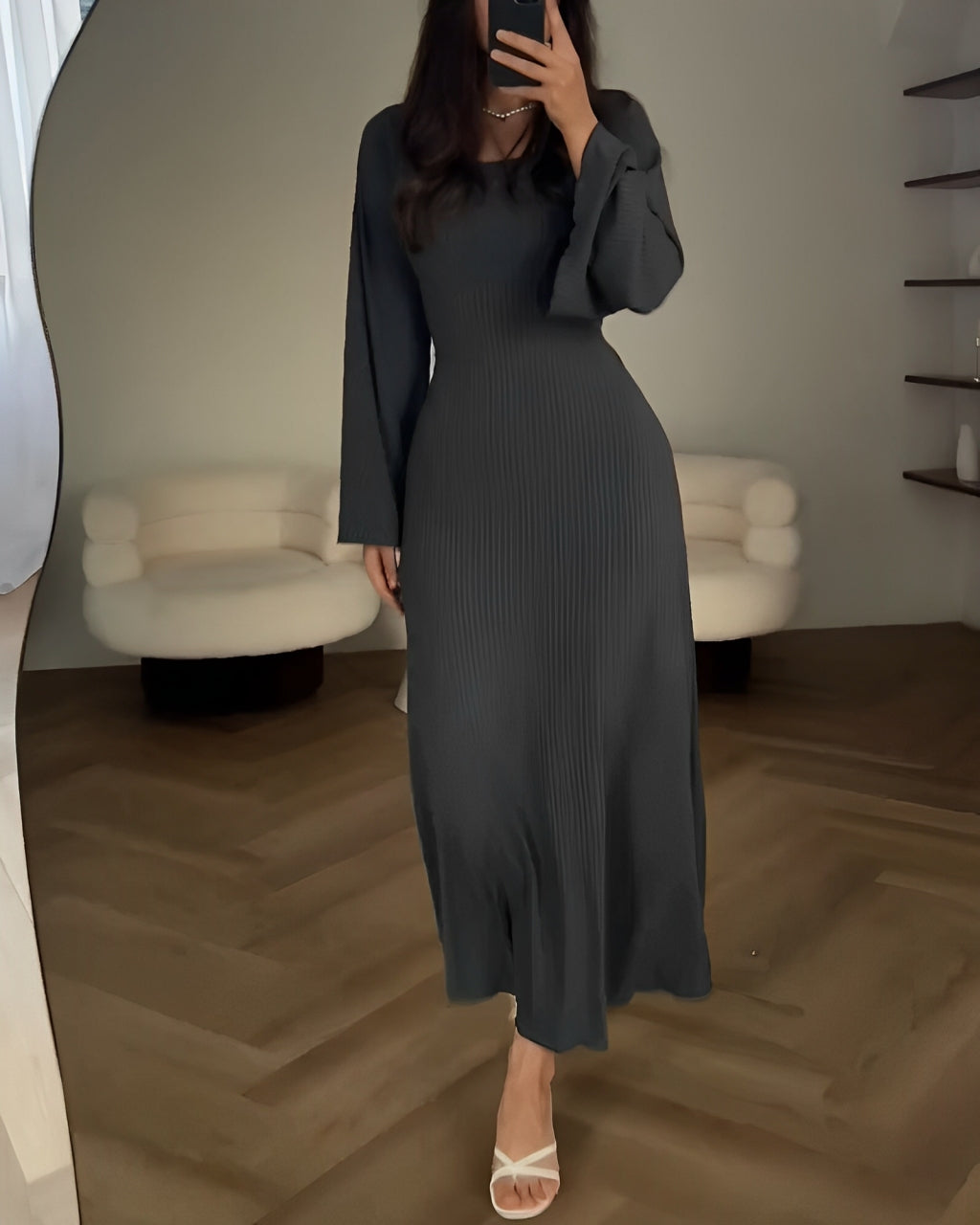 Gracelyn | Lange jurk in elegante brei