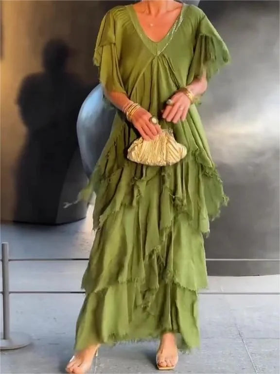 Zunera™ - Elegante V-hals Lange Jurk