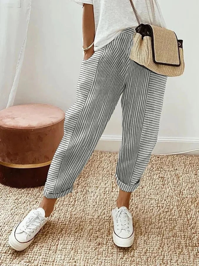 Norah | Gestreepte Relaxed Broek