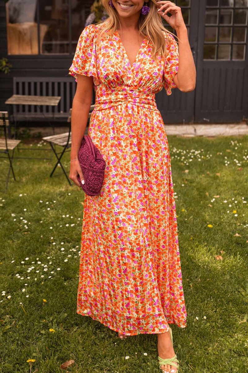Pearl | Lange jurk met bloemen