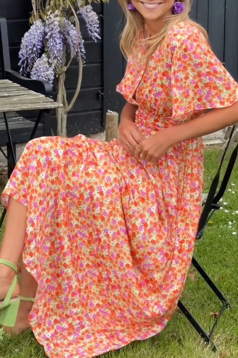 Pearl | Lange jurk met bloemen