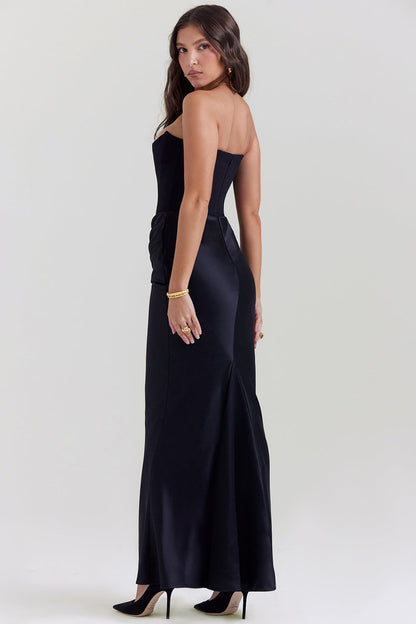 Margot™ | Satijnen jurk met zandloper-silhouet