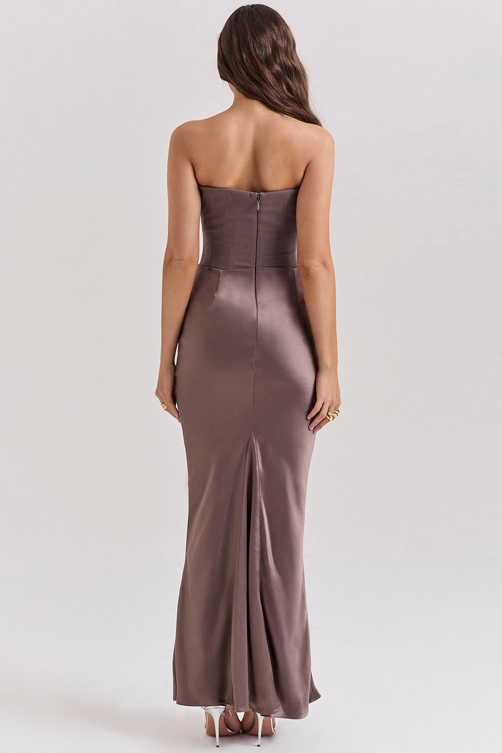Margot™ | Satijnen jurk met zandloper-silhouet