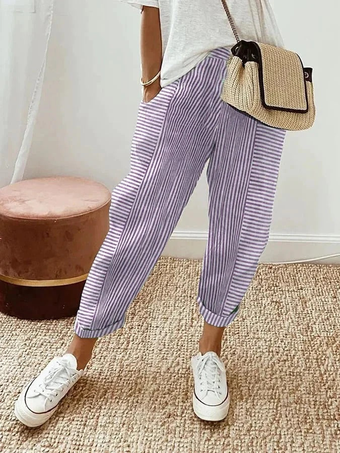 Norah | Gestreepte Relaxed Broek