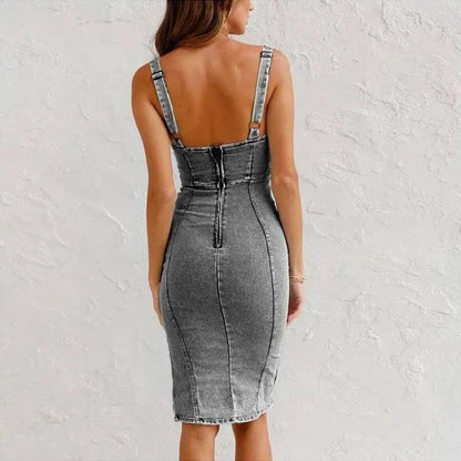 Taven | Elegante Jeansjurk met Bandjes – Zorgeloze Elegantie en Comfort
